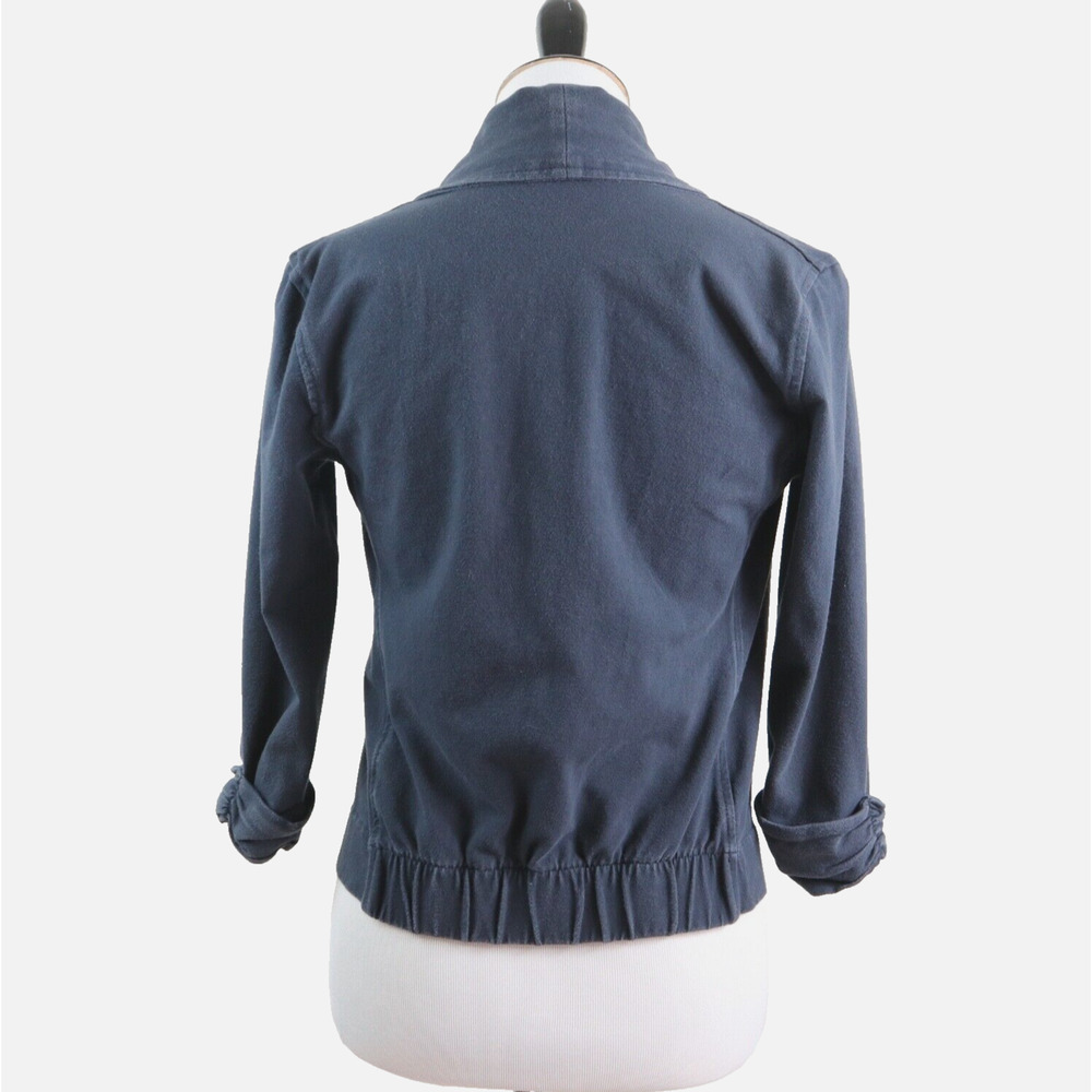 Theory Size S Ashbey Open Front Jacket 3/4 Sleeve Jersey Navy Blue - Picture 5 of 11